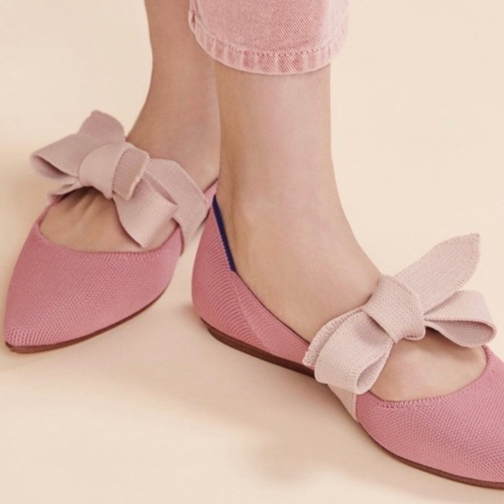 Rothy's Blush Pink Bow Flats